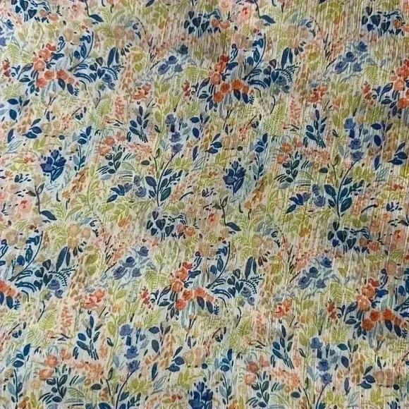 THML Tie Neck Blouse Floral Ruffles Sz XS - Picture 7 of 7